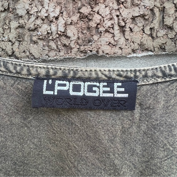 L’Pogee Washed Olive Green and Embroidered Spaghetti Strap Mini Dress - Picture 4 of 10